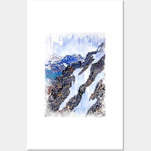 Snowy Mountains Abstract. For Mountain Lovers. Posters and Art